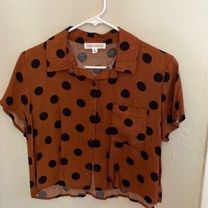 Crop polka dot blouse